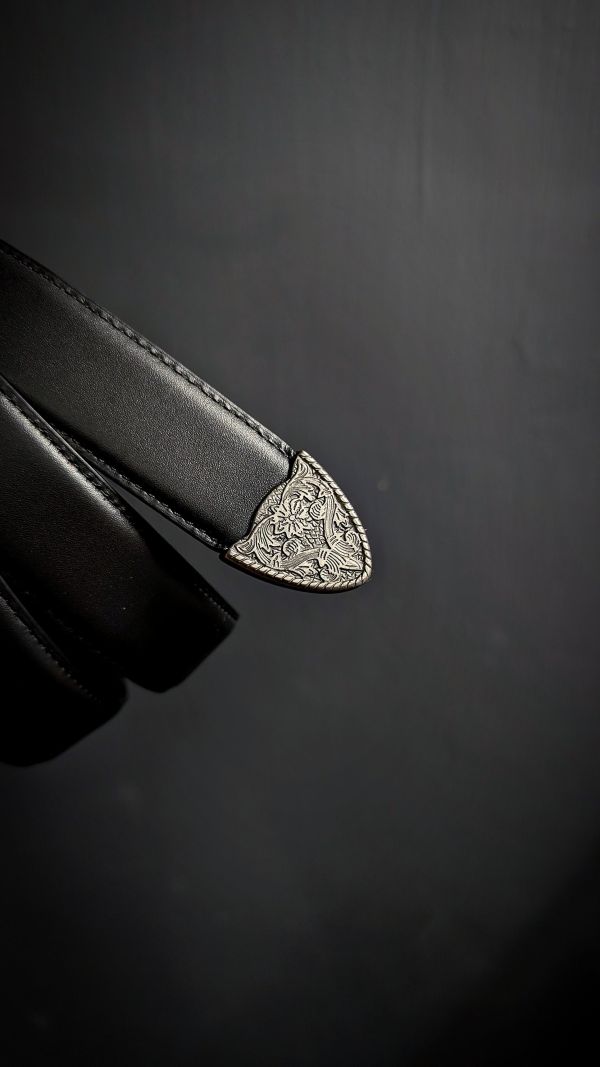 消光古銀維多利亞亮黑紳士皮帶（30mm） 