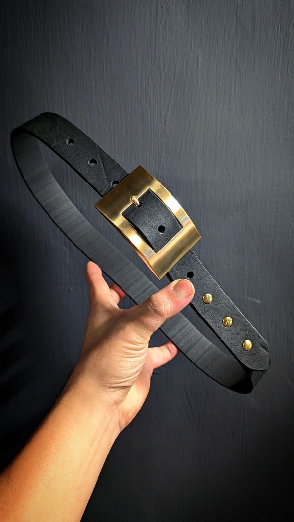 （年後出貨）3公分寬超級平價二層植鞣革皮帶 