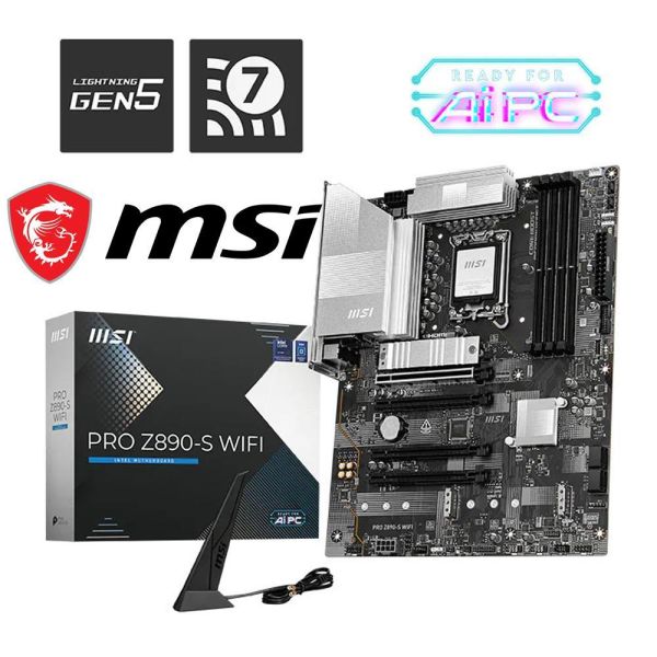 【MSI 微星】PRO Z890-S WIFI (ATX/1H1P/Realtek 2.5G/Wi-Fi 7+BT 5.4/註冊四年保) 