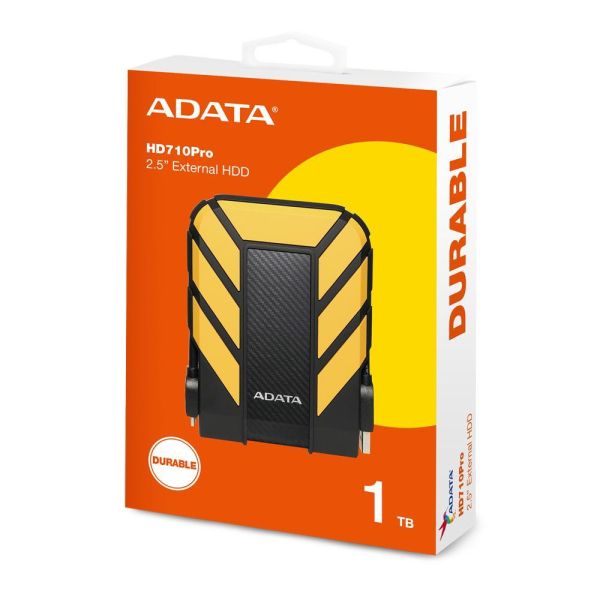 【ADATA 威剛】Durable HD710Pro 2.5吋行動硬碟 1TB HDD (黑/黃/藍/紅/USB3.1/軍規/防水/防震/3年保) 