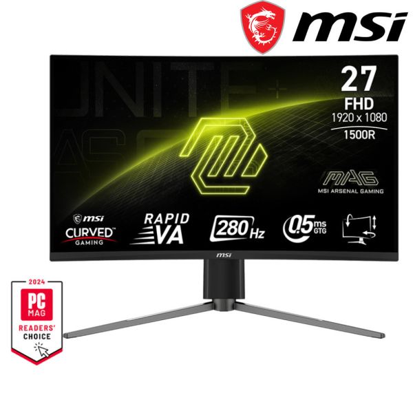 【MSI 微星】276CPXF 電競螢幕 (DP/HDMI/Rapid VA/曲面/0.5ms/280Hz/三年保固) MSI,27吋,180HZ,2K,微星,曲面螢幕,電競螢幕,螢幕