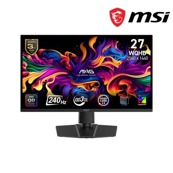 【MSI 微星】MAG 271QP QD-OLED X24 27型平面電競螢幕(2K/QD-OLED/240Hz/DP+HDMI) MSI,27吋,240HZ,2K,微星,平面螢幕,電競螢幕,螢幕
