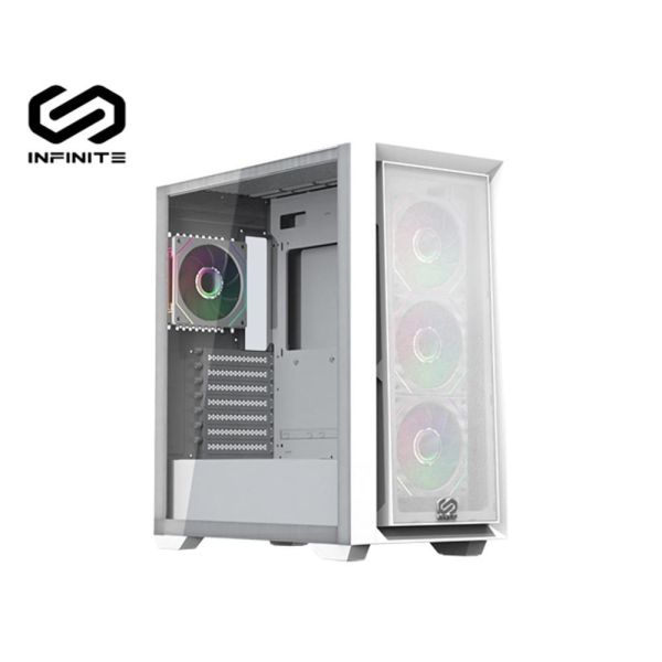 【Mavoly 松聖】INFINITE APEX AC05 玻璃透側機殼 (E-ATX/網孔面板/內建風扇前3後1/顯卡390mm/塔散165mm) 