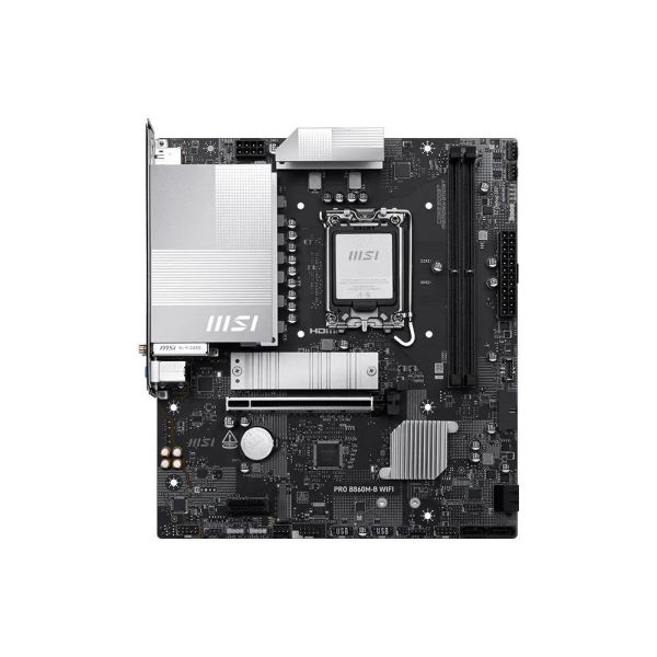 【MSI 微星】PRO B860M-B WIFI (M-ATX/1H1P/Realtek 5Gb/Wi-Fi 7+BT 5.4/2XDIMM/註冊四年保) 