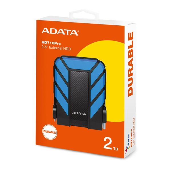 【ADATA 威剛】Durable HD710Pro 2.5吋行動硬碟 2TB HDD (黑/黃/藍/紅/USB3.1/軍規/防水/防震/3年保) 