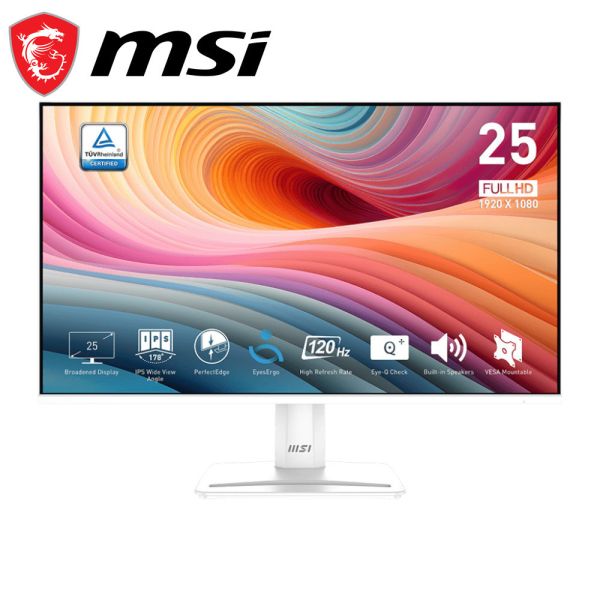 【MSI 微星】PRO MP251W E2 平面螢幕 (24.5吋/1920x1080/120Hz/1ms/喇叭/IPS/白) MSI,25吋,120HZ,FHD,微星,平面螢幕,文書螢幕,螢幕