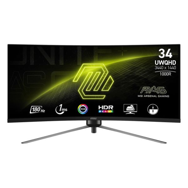 【MSI 微星】MAG 345CQR 曲面電競螢幕 (34型/3440*1440/21:9/180Hz/1ms/VA/HDMI) 34吋,螢幕,電腦螢幕,電競螢幕