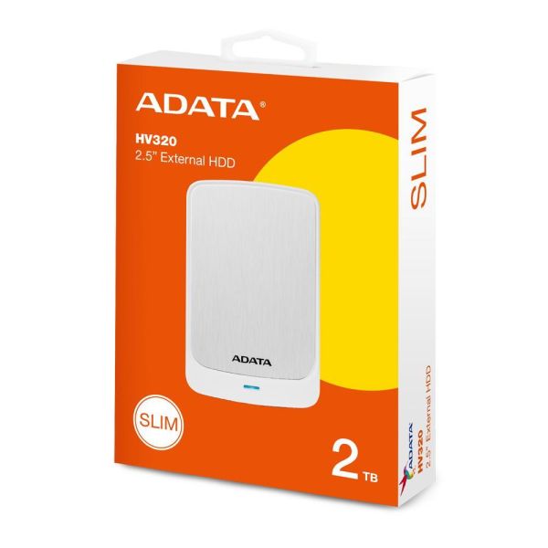 【ADATA 威剛】HV320 2.5吋行動硬碟 2TB HDD (黑/白/藍/USB3.2/LED操作指示燈號/薄型碟/3年保) 