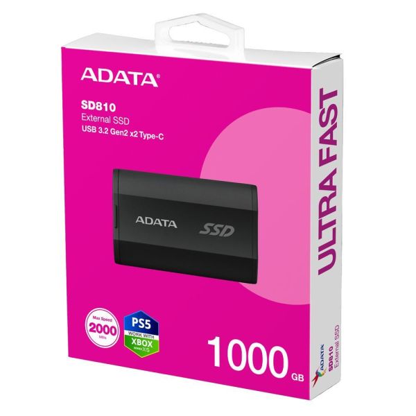 【ADATA 威剛】SD810 外接式固態硬碟 1TB  SSD (黑色/銀色/USB3.2/Gen2/Type-C/5年保) 