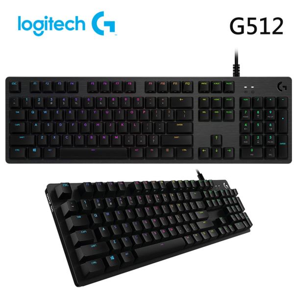 【Logitech 羅技】 G512 RGB機械式電競有線鍵盤(敲擊感軸/青軸) MSI,微星,滑鼠,電競滑鼠,鍵盤,電競鍵盤,靠墊,滑鼠墊