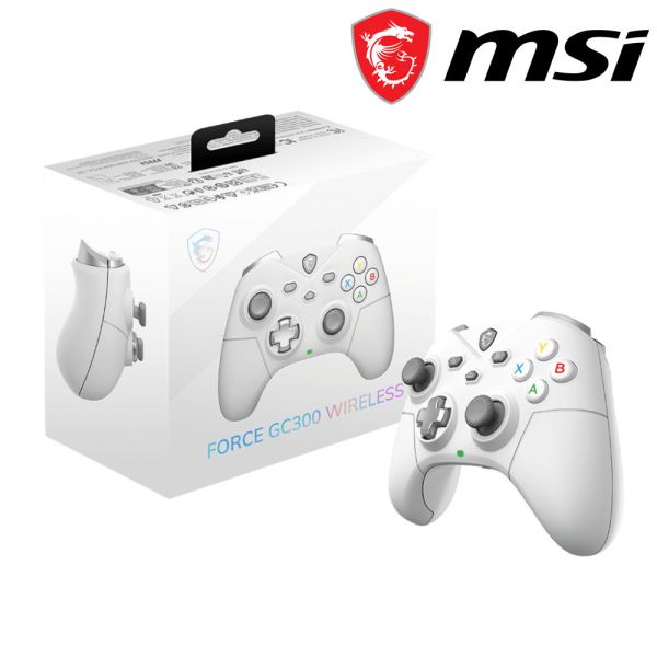 【MSI 微星】FORCE GC300 WIRELESS 無線電競搖桿 (白色/三模連線/動態觸覺反饋/電競手把/遊戲手把) 