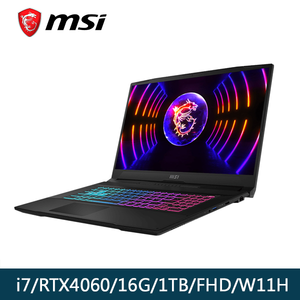 【MSI微星】Katana 17 B13VFK-089TW (i7-13620H/RTX4060/ 16G/1TBSSD/FHD/Win11H)17.3吋電競筆電 MSI微星,筆電,電競,創作