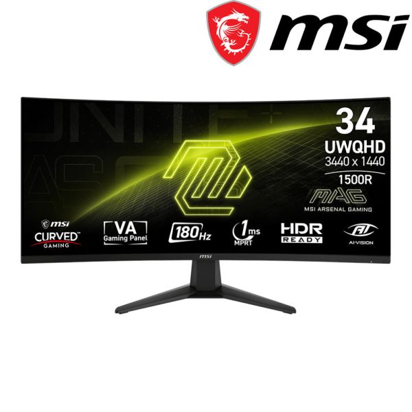 【MSI 微星】MAG 346CQ 電競螢幕 VA/曲面/2K/1ms/180Hz/Adaptive-Sync/無喇叭/三年保固 