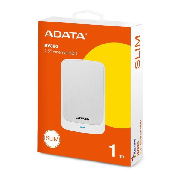 【ADATA 威剛】HV320 2.5吋行動硬碟 1TB HDD (黑/白/藍/USB3.2/LED操作指示燈號/薄型碟/3年保) 