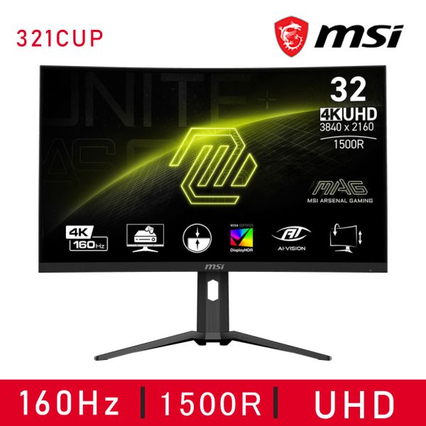 【MSI 微星】MAG 321CUP 曲面電競螢幕(32型/4K/HDR/160Hz/1ms/VA) 32吋,螢幕,電腦螢幕,電競螢幕