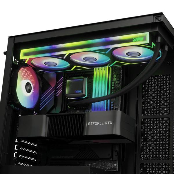 【XPG 威剛】LEVANTE II 360 黑 (360mm/無限鏡冷頭+風扇/預裝風扇/雙腔體水冷頭/一體式風扇/五年保固) 