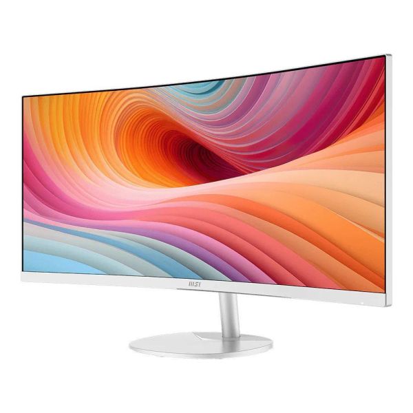 【MSI 微星】PRO MP341CQW E12白色 液晶螢幕 (DP/HDMI/VA/曲面/2K/1ms/120Hz/TÜV護眼認證/防閃爍/低藍光/內建喇叭/三年保固) MSI螢幕推薦,PROMP341CQWE12,34吋螢幕,微星曲面螢幕,白色電腦螢幕,寬螢幕推薦,辦公商用螢幕,護眼螢幕推薦,21比9螢幕,微星液晶螢幕