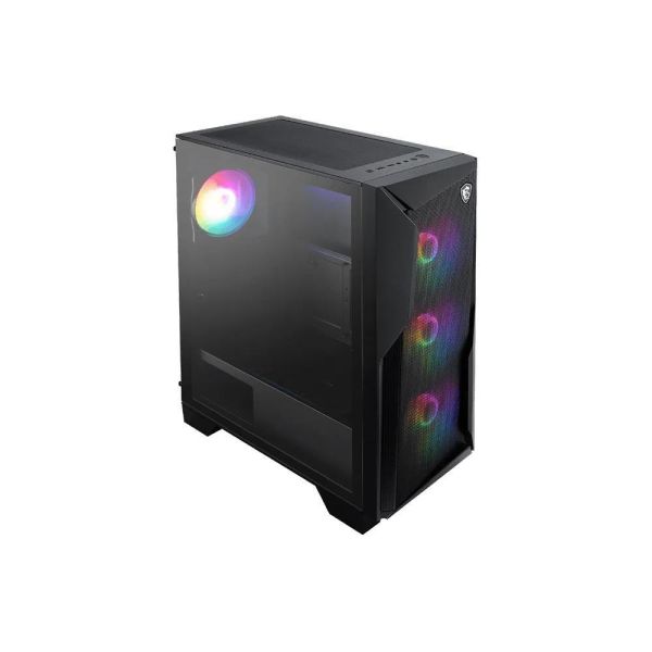 【MSI 微星】MAG Forge 130A AIRFLOW 玻璃透側機殼 (ATX/RGB控制鍵/內建風扇前3後1/顯卡300mm/塔散160mm) 