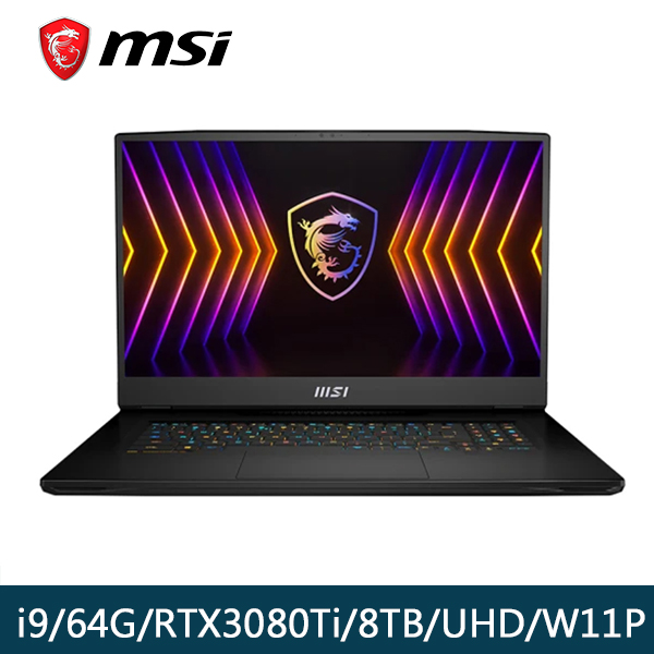 【MSI微星】Titan GT77 12UHS-012TW(i9-12900HX/64G/RTX3080Ti/8TBSSD/UHD/Win11Pro)17.3吋電競筆電 MSI微星, 筆電,電競, 創作