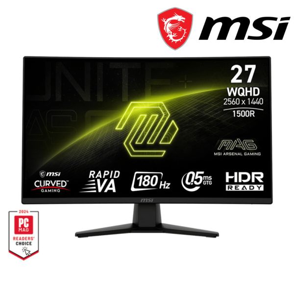 【MSI 微星】274CQF 電競螢幕 (DP/HDMI/2K/VA/180Hz/三年保固) MSI,27吋,180HZ,2K,微星,曲面螢幕,電競螢幕,螢幕