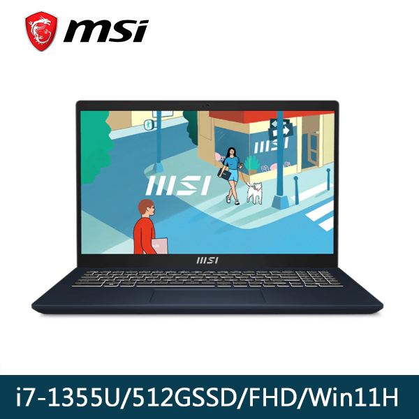 【MSI微星】Modern 15 B13M-279TW(i7-1355U/512GSSD/FHD/Windows11Home)15吋商務筆電 MSI微星, 輕薄商務筆電