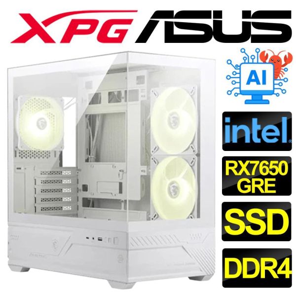 【ASUS 華碩】RX7650GRE {喜悅} AI/海景房/電競/電玩/電腦/主機/人機迷網/魔物獵人(Intel i5 i7/B760/DDR4/SSD/M.2) RX7650GRE電腦主機,華碩海景房電競機,ASUS組裝電腦推薦,Intel i5電競主機,AI運算高效能電腦,魔物獵人順跑主機,B760主機板電腦,DDR4遊戲桌機,AMD高CP值顯卡主機,ASUS DIY電腦套裝