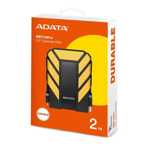 【ADATA 威剛】Durable HD710Pro 2.5吋行動硬碟 2TB HDD (黑/黃/藍/紅/USB3.1/軍規/防水/防震/3年保) 