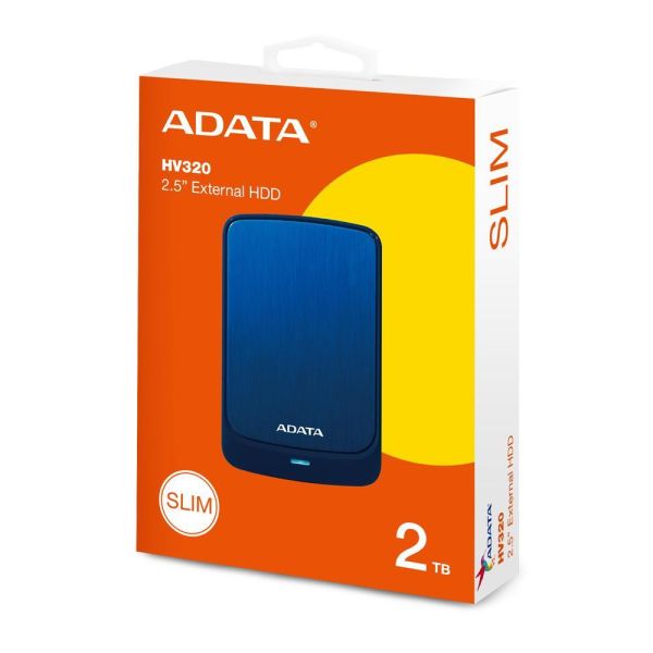 【ADATA 威剛】HV320 2.5吋行動硬碟 2TB HDD (黑/白/藍/USB3.2/LED操作指示燈號/薄型碟/3年保) 