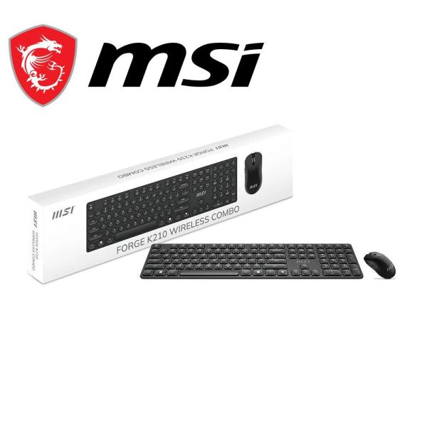 【MSI 微星】FORGE K210 W COMBO TC 微星無線鍵鼠組(黑色/無線/薄膜式/中文/1年保固) MSI,微星,鍵盤,有線,電競鍵盤,滑鼠,電競滑鼠