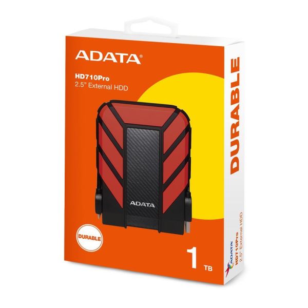 【ADATA 威剛】Durable HD710Pro 2.5吋行動硬碟 1TB HDD (黑/黃/藍/紅/USB3.1/軍規/防水/防震/3年保) 