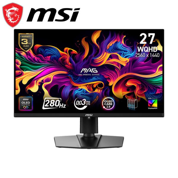 【MSI 微星】MAG  271QP QD-OLED X28 電競螢幕 (QD-OLED/2K/0.03ms/280Hz/可升降/可旋轉/無喇叭) MSI,27吋,280HZ,2K,微星,平面螢幕,電競螢幕,螢幕