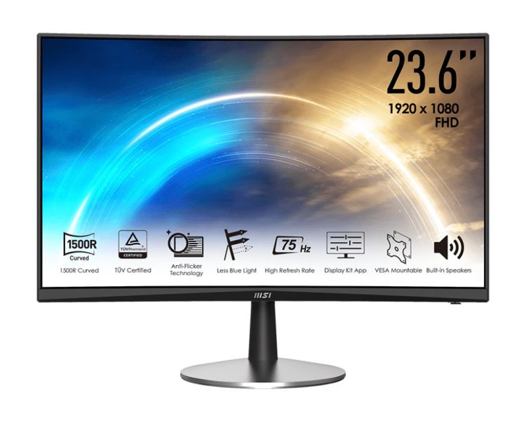 【MSI 微星】PRO MP242C 曲面美型螢幕 (24型/FHD/HDMI/喇叭/VA) 24吋,螢幕,電腦螢幕,電競螢幕