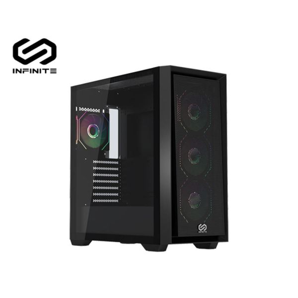 【Mavoly 松聖】INFINITE APEX AC05 玻璃透側機殼 (E-ATX/網孔面板/內建風扇前3後1/顯卡390mm/塔散165mm) 