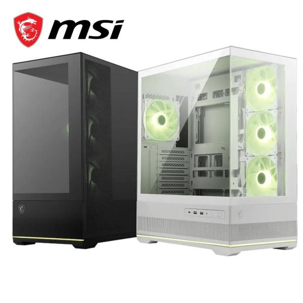 【MSI 微星】MAG PANO 110R PZ 全景玻璃機殼 (ATX/Type-C/內建風扇側3後1/顯卡400mm/塔散165mm) 
