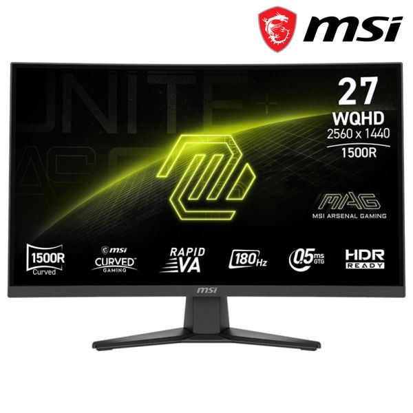 【MSI 微星】MAG 275CQF E18 電競螢幕 (DP/HDMI/Rapid VA/曲面/2K/0.5ms/180Hz) MSI,27吋,180HZ,2K,微星,曲面螢幕,電競螢幕,螢幕