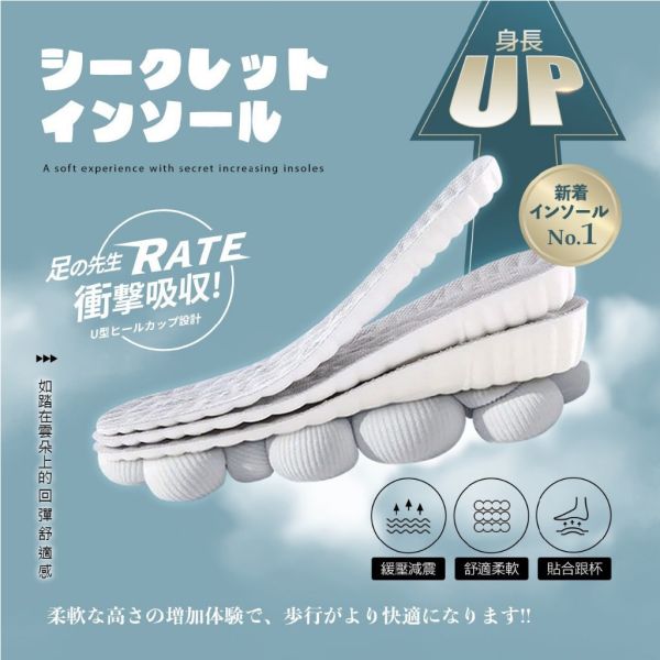 足の先生 舒壓增高按摩鞋墊(一雙入)3入組 