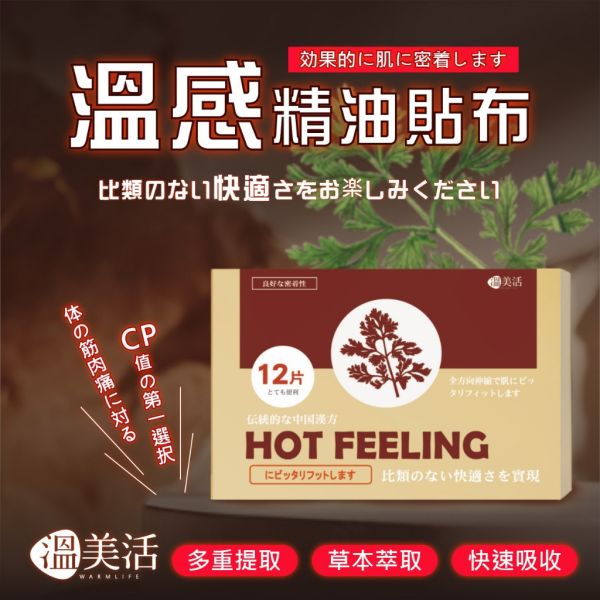 溫美活 溫感精油貼布 12片/盒*3盒 