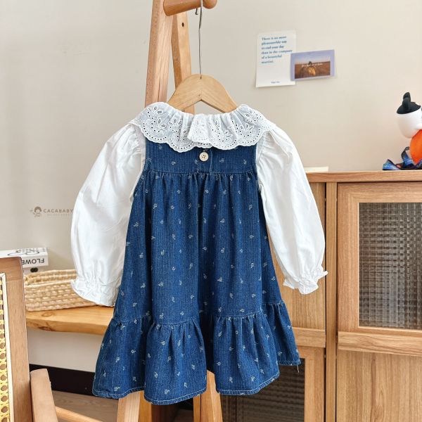 太愛了超爆軟牛仔三件套洋裝(有含包包) 