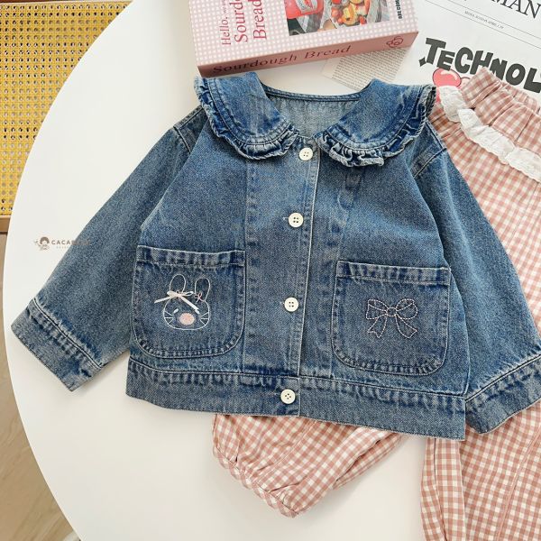 點播率很高的立體兔兔耳朵牛仔外套 