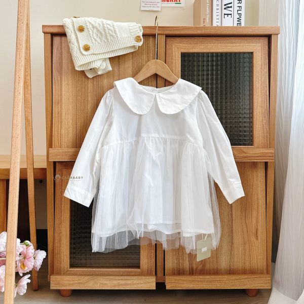 (中大童)仙女的紗紗設計款襯衫 