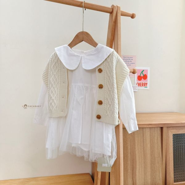 (中大童)仙女的紗紗設計款襯衫 