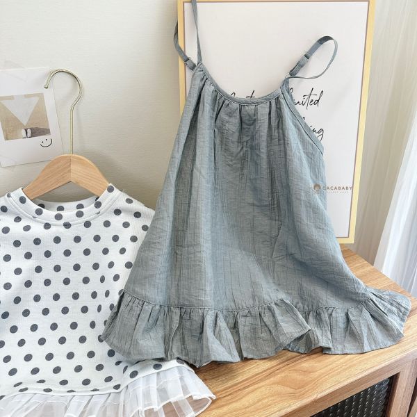 可愛軟綿綿點點拼接紗上衣 