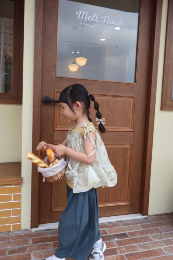日系質感花花霧光兩件套 