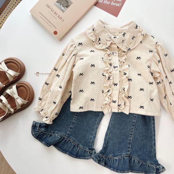 啊~~有夠漂亮的日系蝴蝶結上衣 