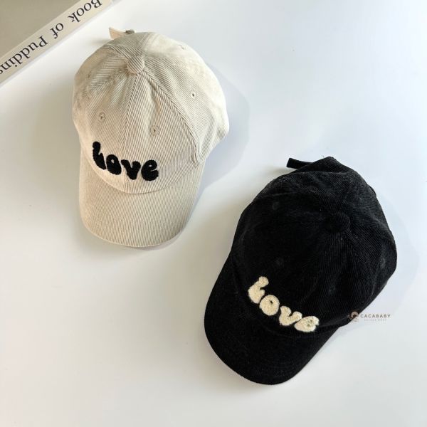 復古時髦LOVE燈芯絨鴨舌帽 