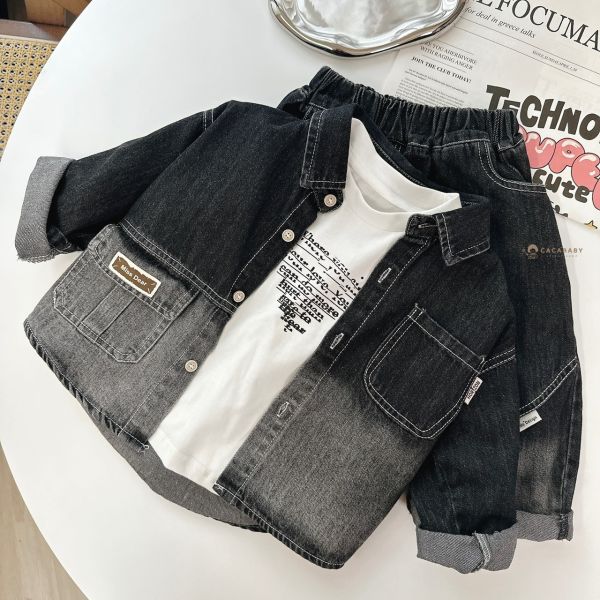 超級帥軟牛仔漸層三件套 