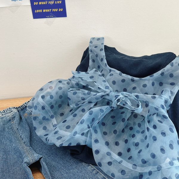 美的冒泡點點初戀兩件套上衣 