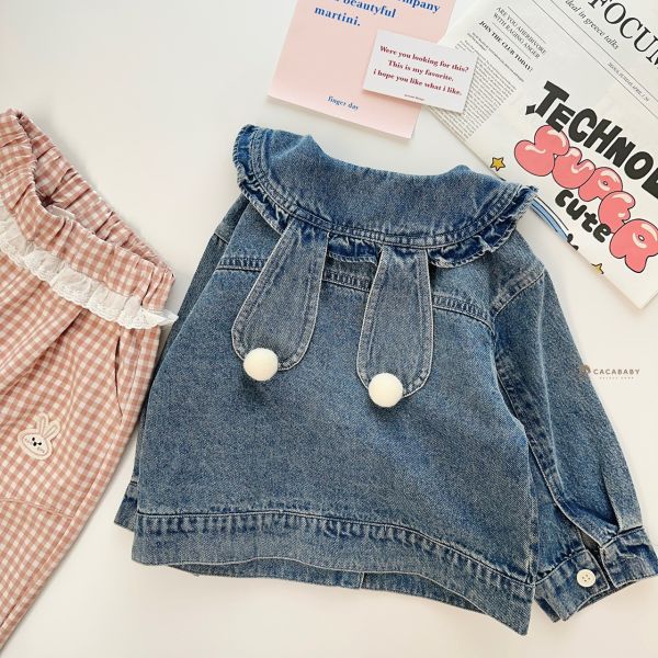 點播率很高的立體兔兔耳朵牛仔外套 