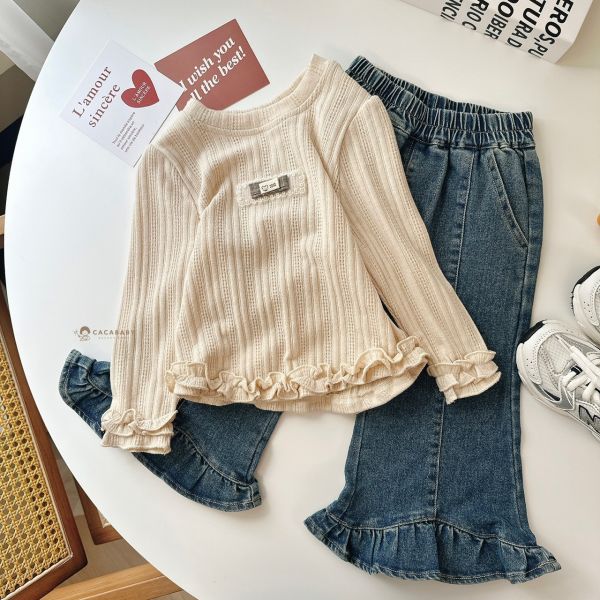 太可愛必買車線喇叭褲 