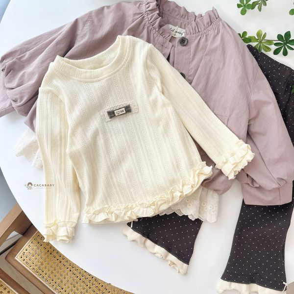 日系超美蕾絲拼接風衣外套 